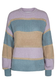 Bobbi Lurex Pullover | Blue Purple Stripe | Cardigan fra Liberté