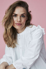 Emili Shirt Dress | Bright White | Skjortekjole fra Freequent