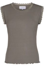 Natalia-Lace-Top | Dusty Army | Top fra Liberté
