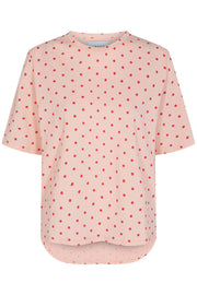 Bailey T-shirt | Rose Red Dot | T-shirt med prikker fra Liberté