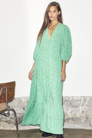 Field Flower Floor Dress | Green | Kjole fra Co'couture