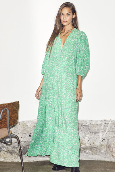 at se Humoristisk bjærgning Co'couture Kjole | Green | Field Flower Floor Dress – Lisen.dk