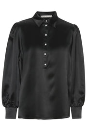 Delta Shirt Satin | Black | Skjorte fra Costamani