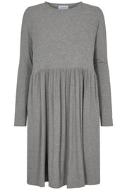 Natalia Ls Frill Dress | Grey Mel. | Kjole fra Liberté