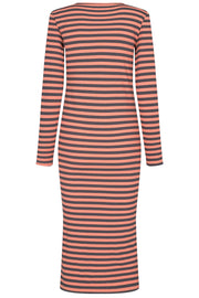 Natalia Ls Dress | Peach Grey Stripe | Kjole fra Liberté