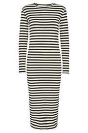 Natalia LS Dress | Black Creme Stripe | Kjole fra Liberté