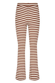 Natalia Flair Pants | Choco Creme Stripe | Bukser fra Liberté