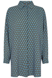 Edna Ls Shirt | Blue Orange Print | Skjorte fra Liberté