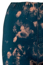 Aya Tie Dye Leggings | Petrol | Leggings med print fra Black Colour