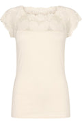Flora Laced T-Shirt | Creme | Spitzentop von State Bird