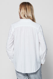 Leonora long shirt w. emb. | Bright White | Skjorte fra Gustav