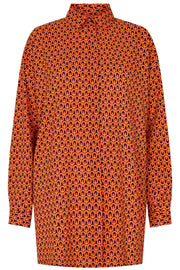 Edna Ls Shirt | Black Orange | Skjorte fra Liberté