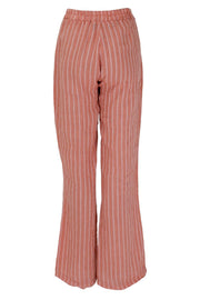 Melina Wide Linen Pant | Rose Stripe | Bukser fra Black Colour