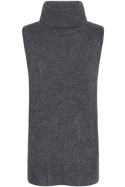 Zahra Rollneck Knit Slipover | Dark Grey Melange  | Strik fra Mos Mosh