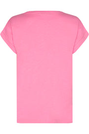 Viva-V-SS-Pocket-Color | Begonia pink  | T-Shirt fra Freequent