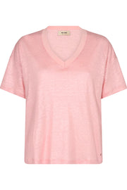 Casa V-SS Foil Tee | Silver Pink | T-shirt fra Mos Mosh