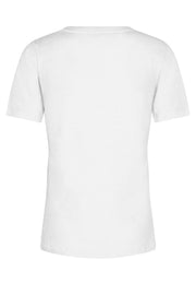 Ziva V-SS Mélange Tee | White | T-shirt fra Mos Mosh