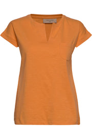 Viva-V-SS-Pocket-Color | Apricot nectar| T-Shirt fra Freequent