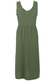 Leane Frill Dress | Army | Kjole fra Black Colour