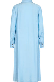 Lucy Dress | Chambray blue w. off-white | Kjole fra Freequent