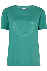 Cane O-SS Glitter Tee | Blue Spruce | T-Shirt fra Mos Mosh