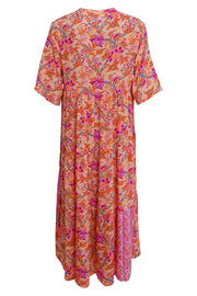 Luna Ss Boho Maxi Dress | Peach Pink | Kjole fra Black Colour