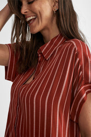Dea shirt dress | Brick red | Skjortekjole fra Freequent
