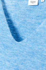 Knit V-Neck LS | Silver lake blue | Strik pullover fra Saint Tropez
