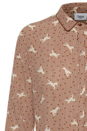Woven Shirt Dress | Rust | Skjortekjole med print fra Saint Tropez