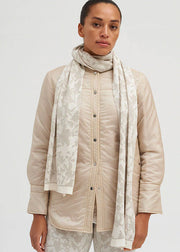 Elja jacquard knit scarf | Ivory | Tørklæde fra Gustav