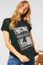 Magical Partprint Shirt | Endless Green | T-Shirt fra Street One