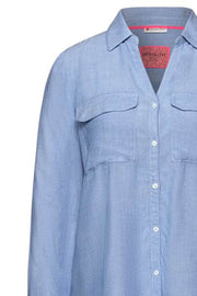 Chambray shirtcollar bl | Original Blue | Skjorte fra Street One