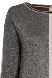 A-shape knit | Sølv/Brun | 3/4 ærmet strik fra Gustav