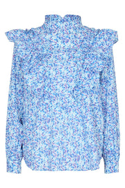 Donda Frill Blouse | New Blue | Skjorte fra Co'couture