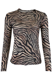 Annie Mesh Blouse | Zebra | Bluse med dyreprint fra Black Colour