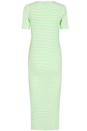 Natalia Ss Dress | Lime Green Creme Stripe | Kjole fra Liberté
