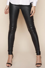Lucille Stretch Leather Legging | Sort | Læder leggings fra Mos Mosh