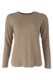 Penny L/S Striped T-shirt | Brass | Langærmet t-shirt fra Black Colour