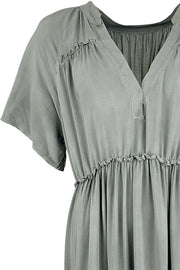 Ada S/S Maxi Boho Dress | Olive | Kjole fra Black Colour