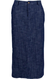 Box Long Skirt | Navy Denim | Nederdel fra Black Colour