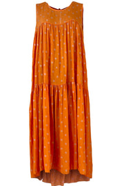 Kajsa dress | Orange | Kjole med glimmer polka prikker fra Black Colour