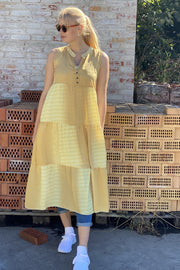 Luna Sleeveless Boho Dress | Yellow Sun | Kjole fra Black Colour