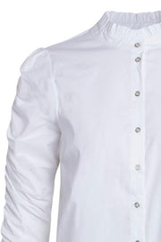 Sandy Elastic Sleeve Shirt | White | Skjorte fra Co'couture