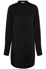 Black Satin Shirt | Black  | Skjorte i satin fra Marta du Chateau