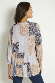 Tyra Blouse | Blue Graphic | Bluse fra Culture