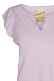 Troy Frill Tee | Lavendel | T-shirt med flæse ærme fra Mos Mosh