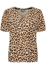 Annemarie AOP SS Pullover | Leopard | Kortærmet pullover fra Culture