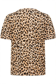 Annemarie AOP SS Pullover | Leopard | Kortærmet pullover fra Culture