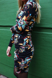 Alma Long Dress | Black Multicolor Paisley | Kjole fra Liberté