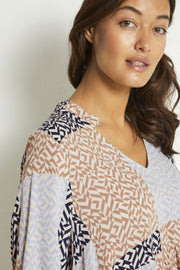 Tyra Blouse | Blue Graphic | Bluse fra Culture